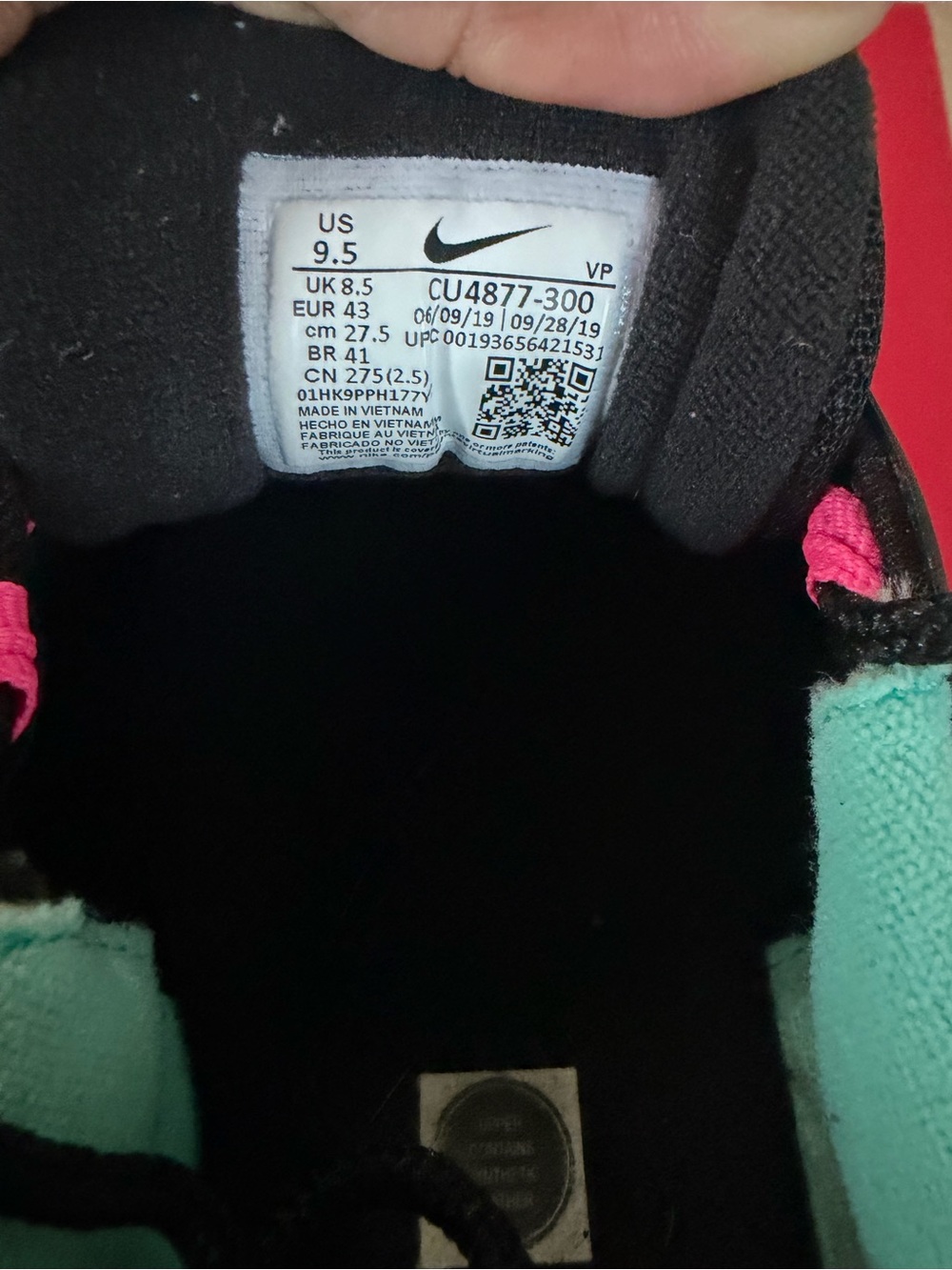 Nike Women's Air Max 97 in Teal with Pink Accents - Picture 3 of 5